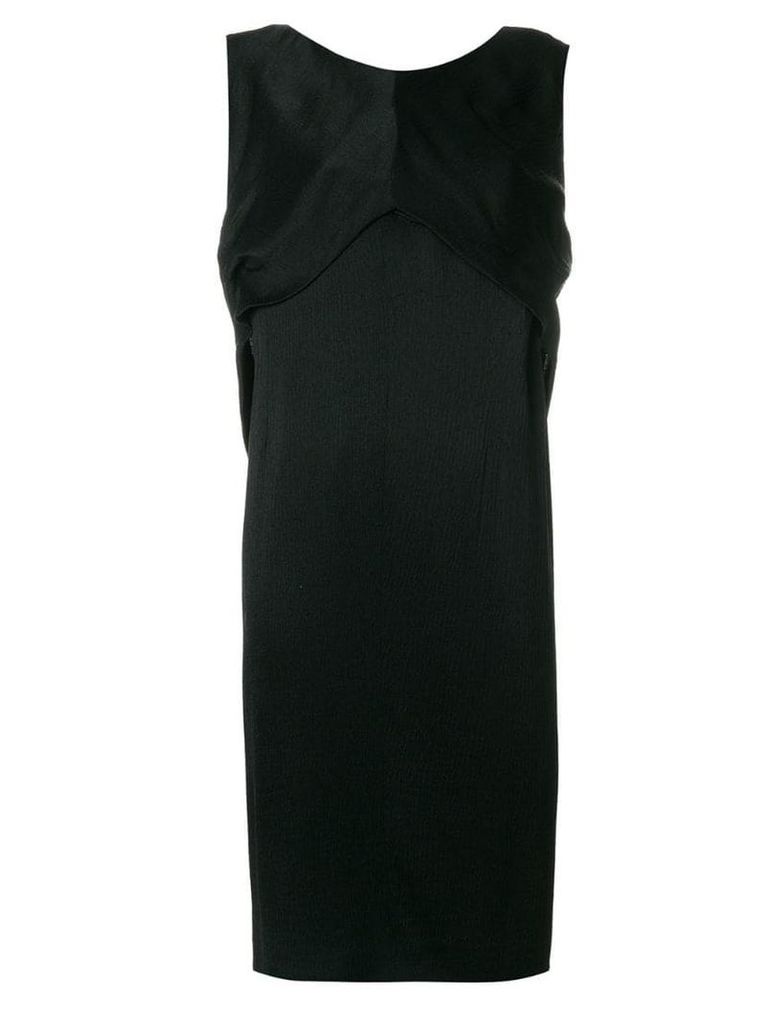 Balenciaga Pre-Owned layered detail straight dress - Black