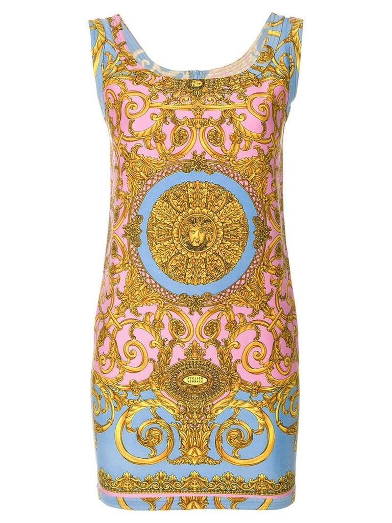 Versace Pre-Owned Pastel Baroque printed dress - Multicolour