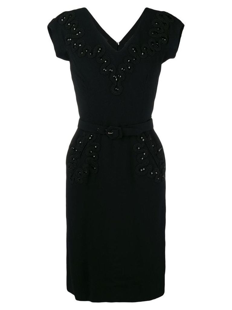 Balenciaga Pre-Owned short-sleeve fitted midi dress - Black