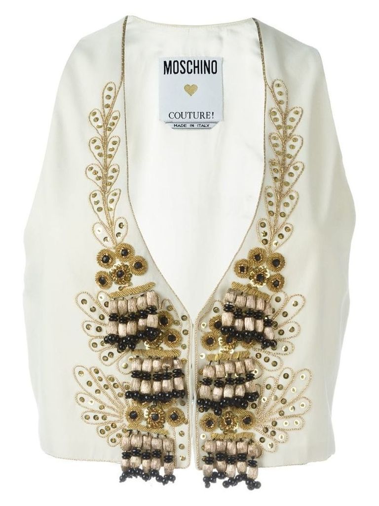 Moschino Pre-Owned embellished waistcoat - White
