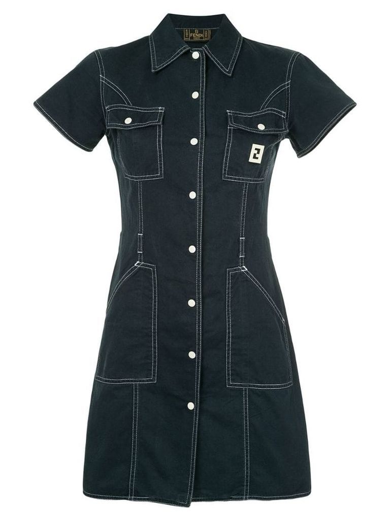Fendi Pre-Owned short sleeve one-piece dress - Blue