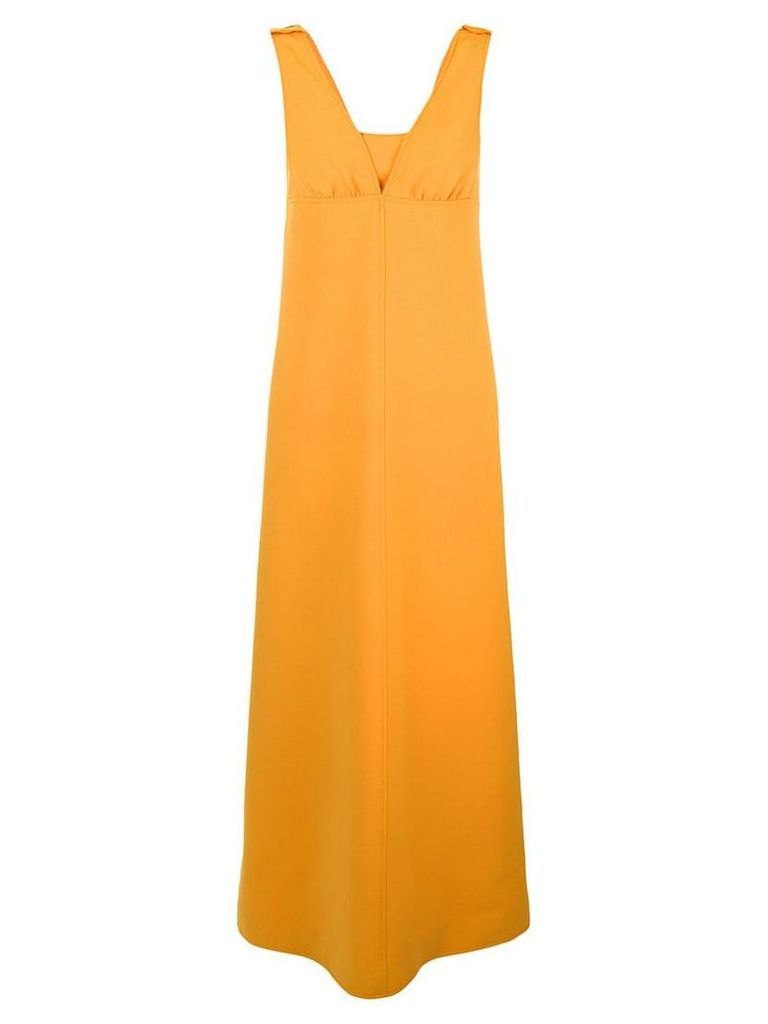 Courrèges Pre-Owned sleeveless flared maxi dress - Orange
