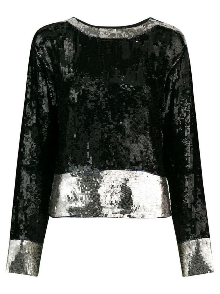 Yves Saint Laurent Pre-Owned 1971 sequinned longsleeved blouse - Black