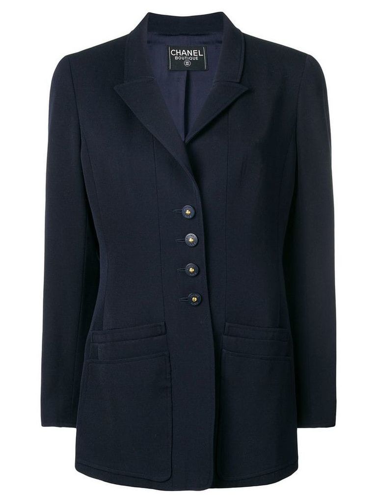 Chanel Pre-Owned layered pockets blazer - Blue