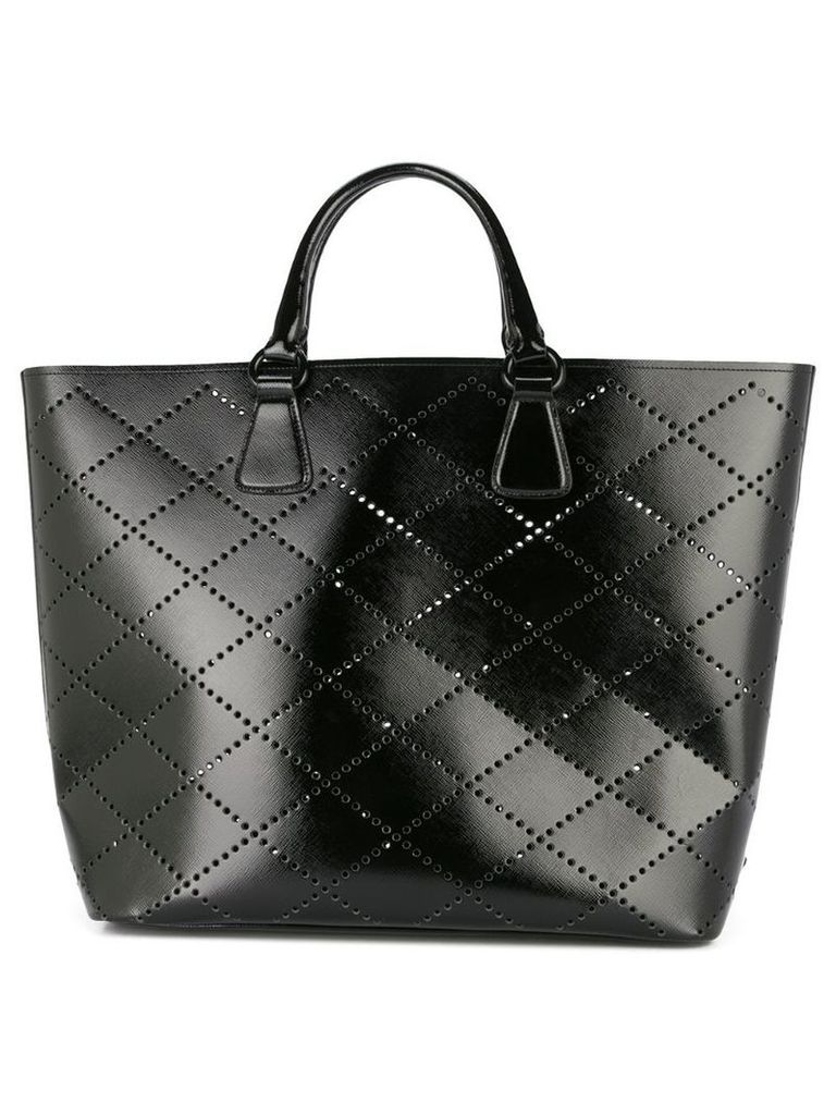 Prada Pre-Owned perforated pattern tote bag - Black