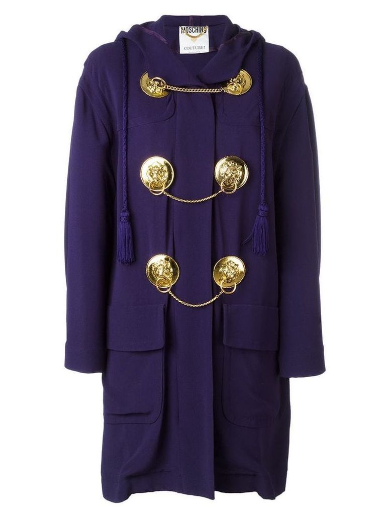 Moschino Pre-Owned medal embellished coat - Blue