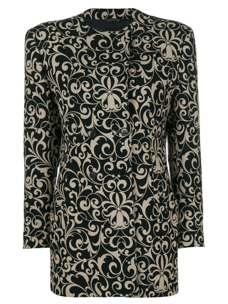 Versace Pre-Owned floral patterned coat - Black