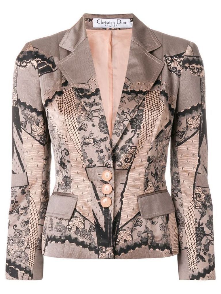 Christian Dior Pre-Owned lace print jacket - Pink