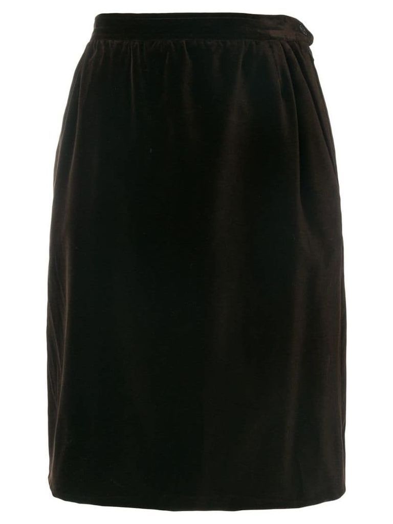 Yves Saint Laurent Pre-Owned straight skirt - Brown