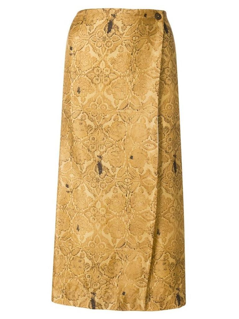 A.N.G.E.L.O. Vintage Cult retro floral envelope skirt - Neutrals