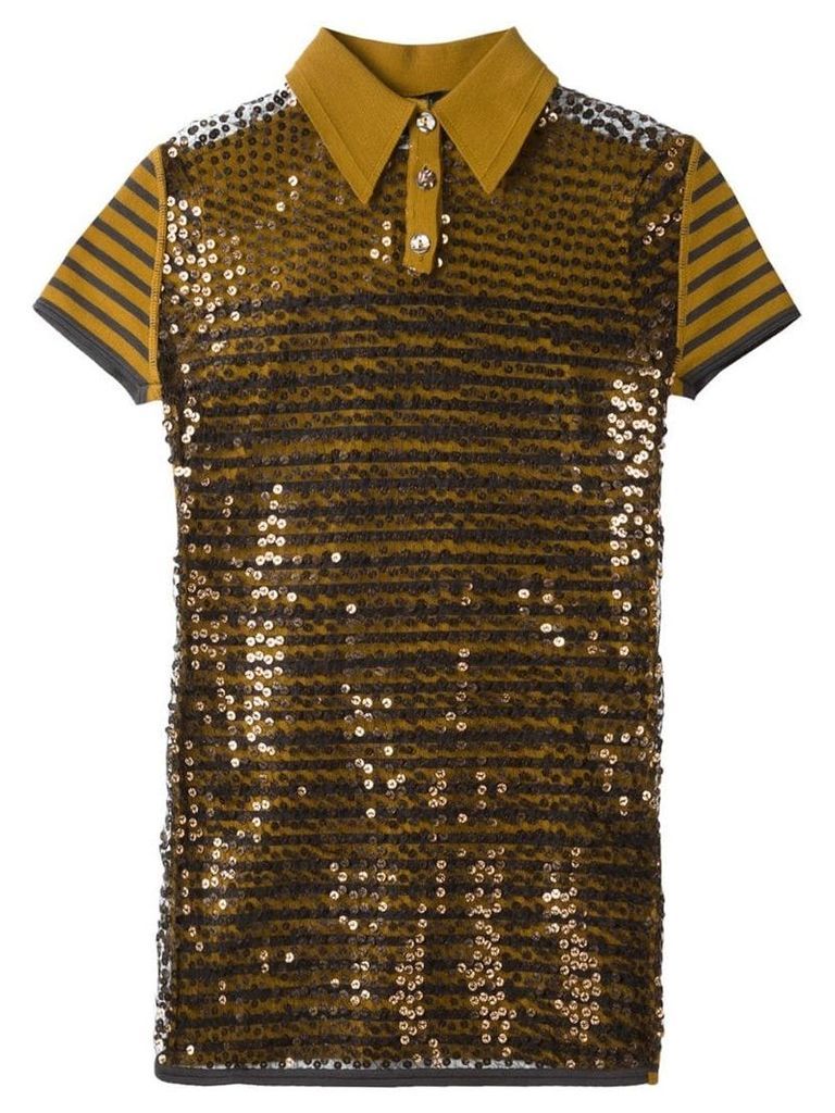 Jean Paul Gaultier Pre-Owned sequinned polo shirt - Brown