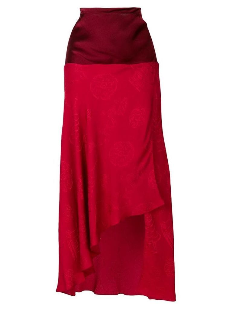 Romeo Gigli Pre-Owned asymmetric midi skirt - Red