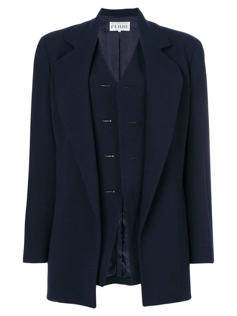 Gianfranco Ferre Pre-Owned waistcoat coat - Blue