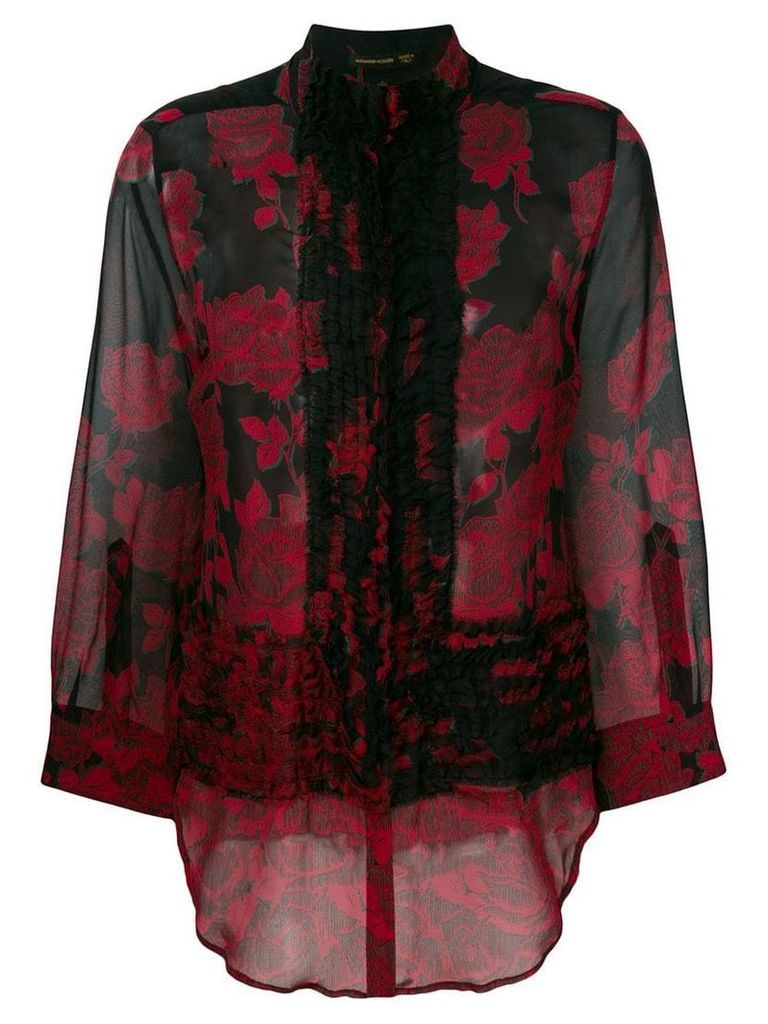 Alexander McQueen Pre-Owned rose chiffon shirt - Black