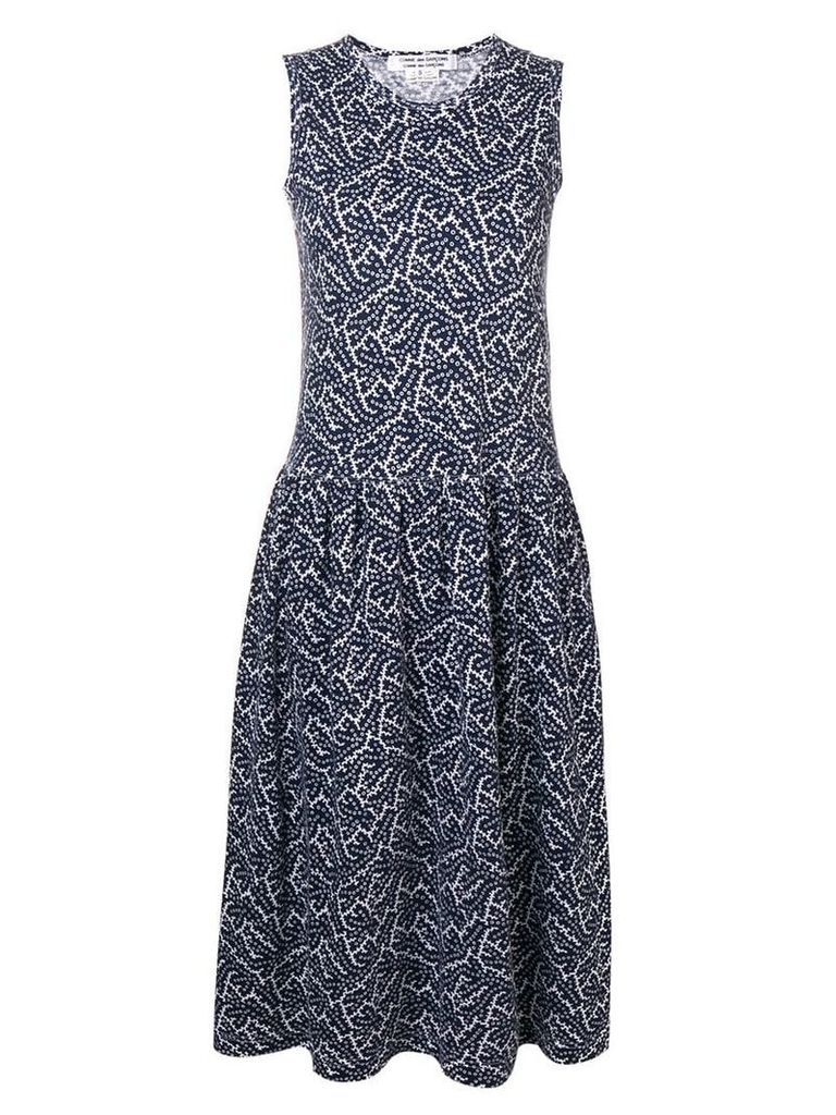 Comme Des Garçons Pre-Owned patterned flared dress - Blue