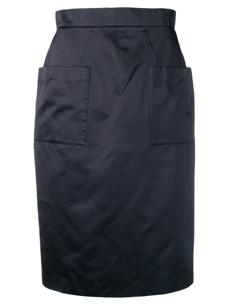 Prada Pre-Owned 1990's pocket pencil skirt - Blue