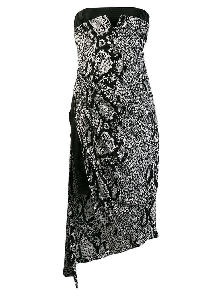 Rewind Vintage Affairs snakeskin print asymmetric dress - Black