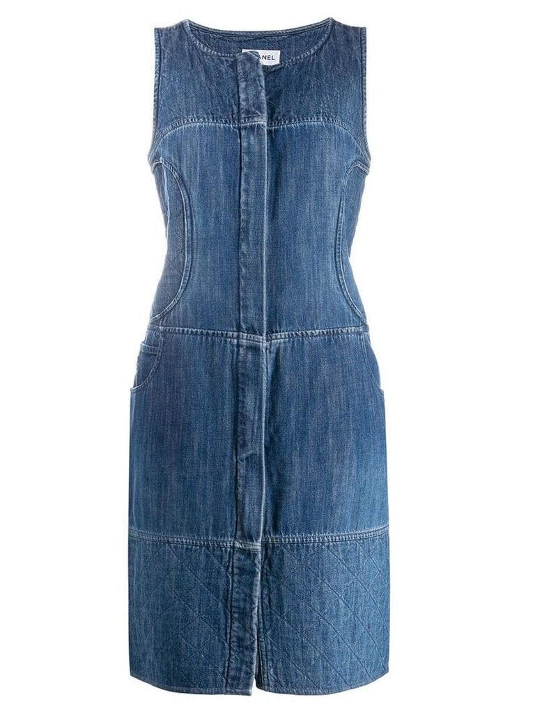 Chanel Pre-Owned denim pinafore dress - Blue