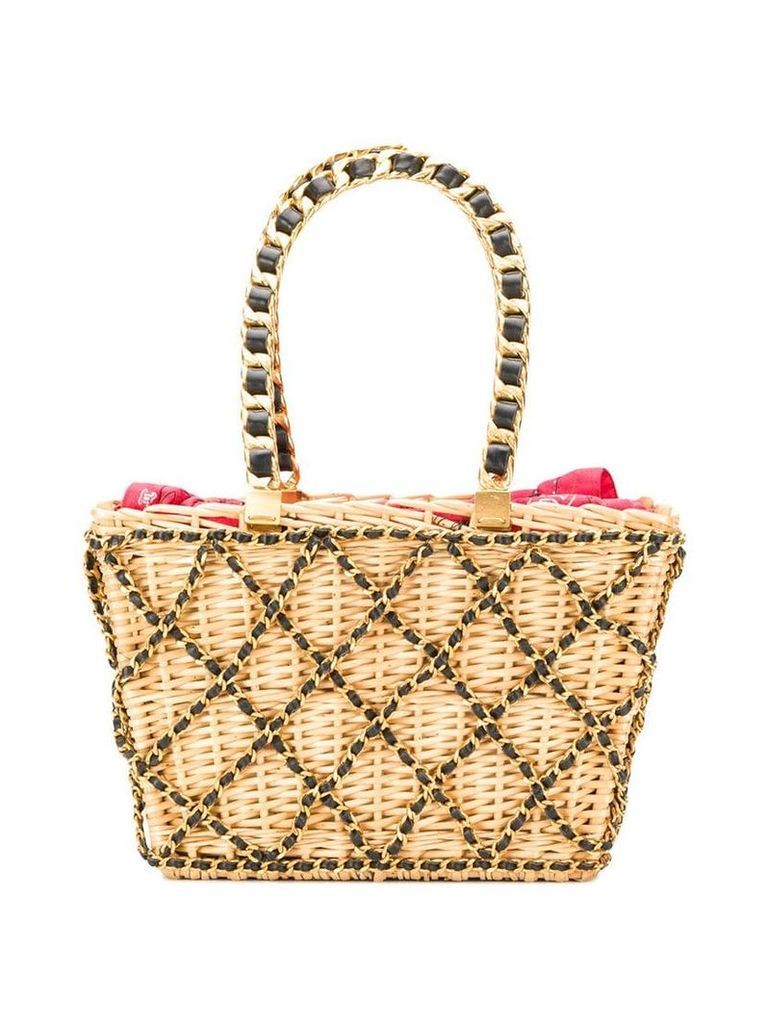 Chanel Pre-Owned 1994 chain embellished basket bag - Neutrals