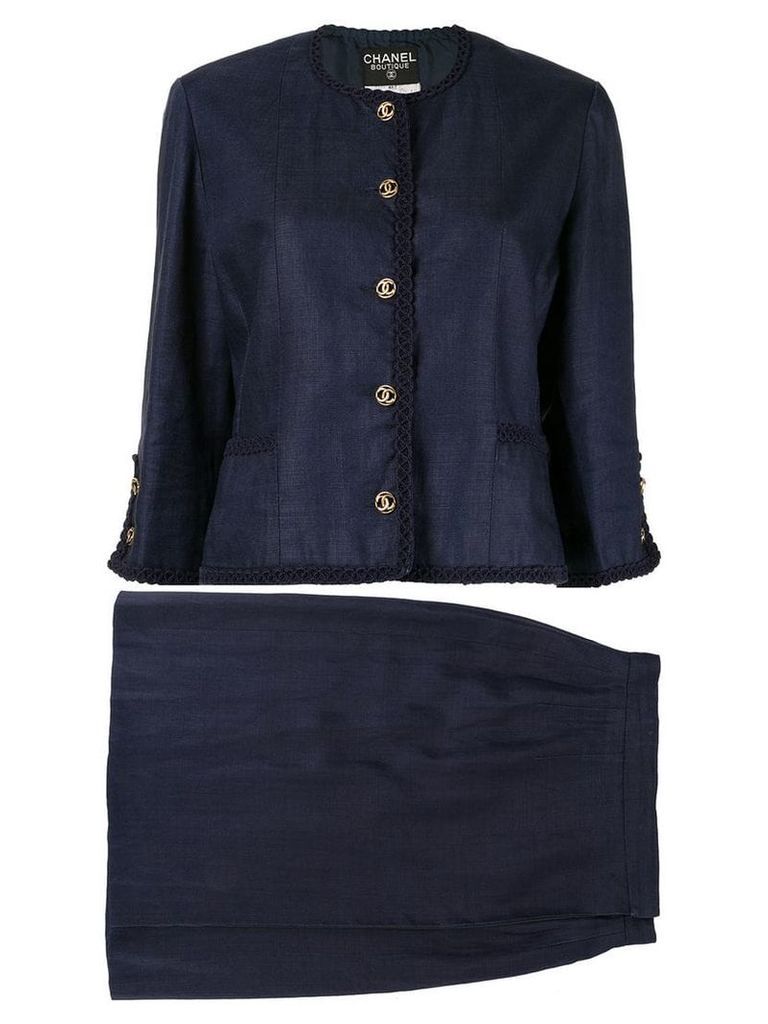 Chanel Pre-Owned two-piece skirt suit - Blue