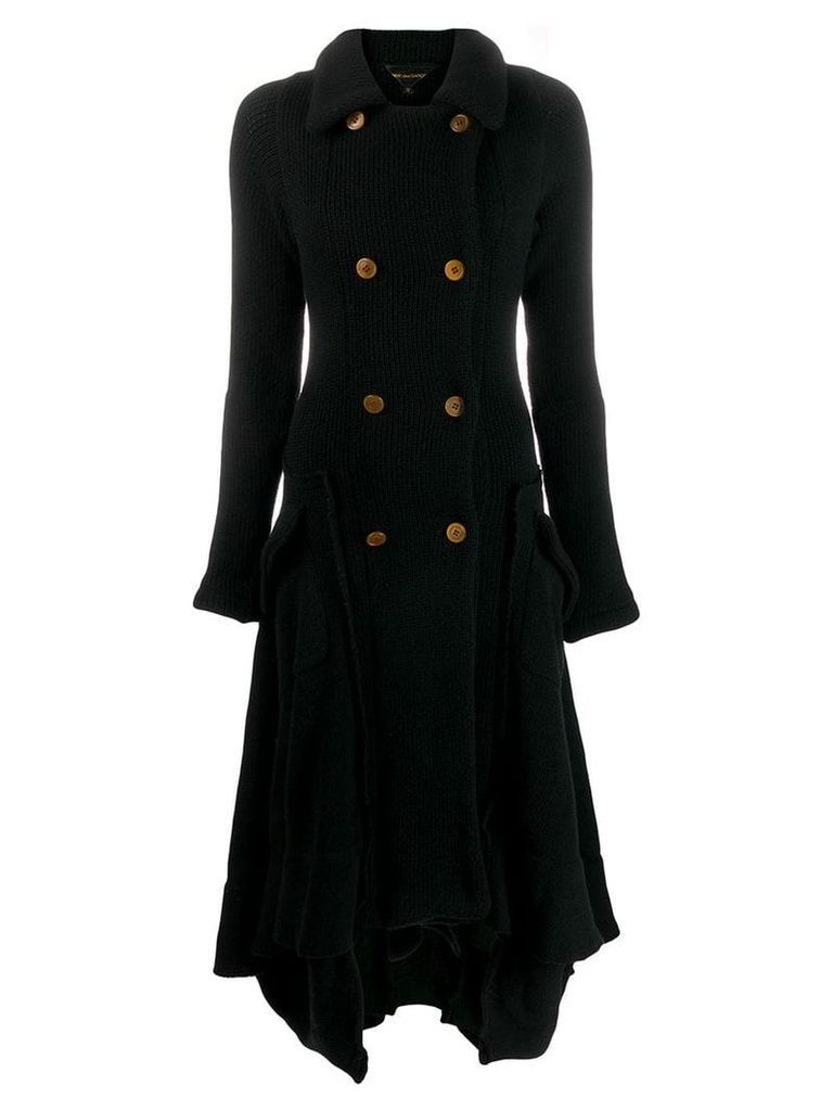 Comme Des Garçons Pre-Owned long knitted coat - Black