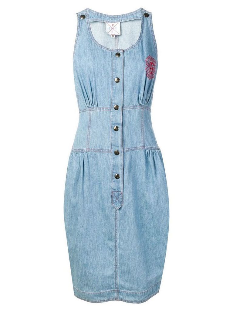 Fendi Pre-Owned 1980's sleeveless denim dress - Blue