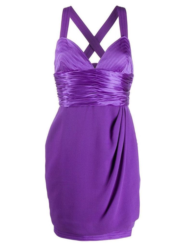 Versace Pre-Owned 1990's draped cocktail dress - Purple
