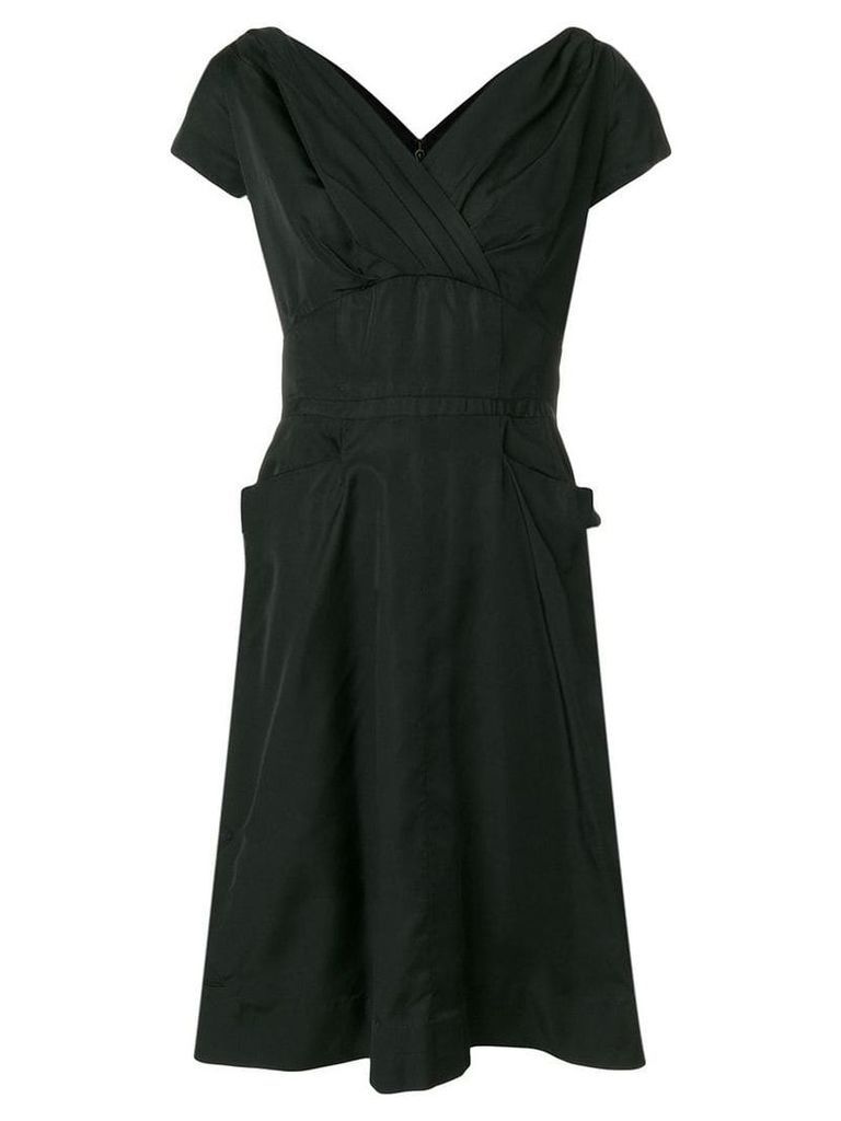 William Vintage 1958 pleated detail dress - Black