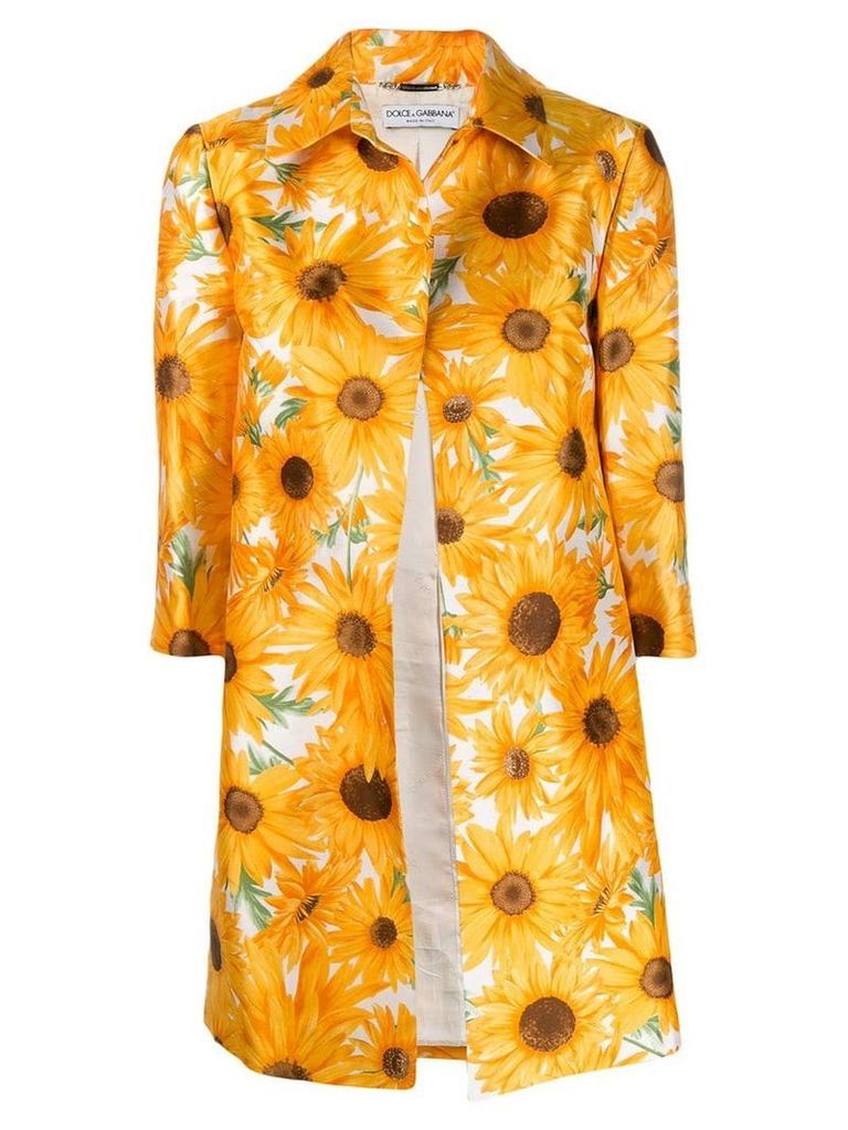 Dolce & Gabbana Pre-Owned 2003 sunflowers print coat - Yellow