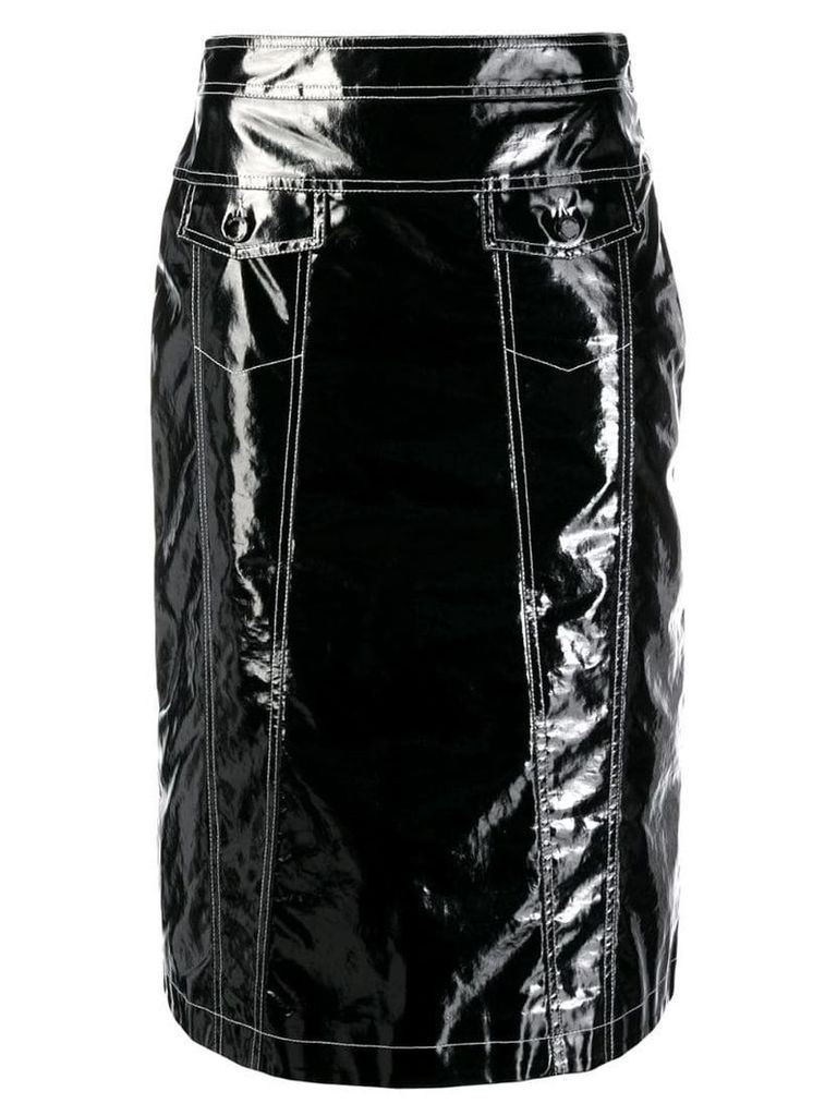 Moschino Pre-Owned 2000's varnished knee-length skirt - Black