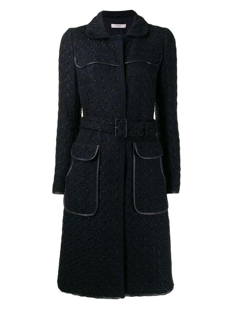 Prada Pre-Owned 2000's jacquard midi coat - Black