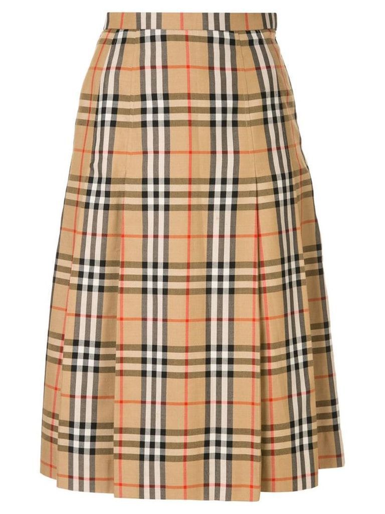 Burberry Pre-Owned house check pleated skirt - Brown