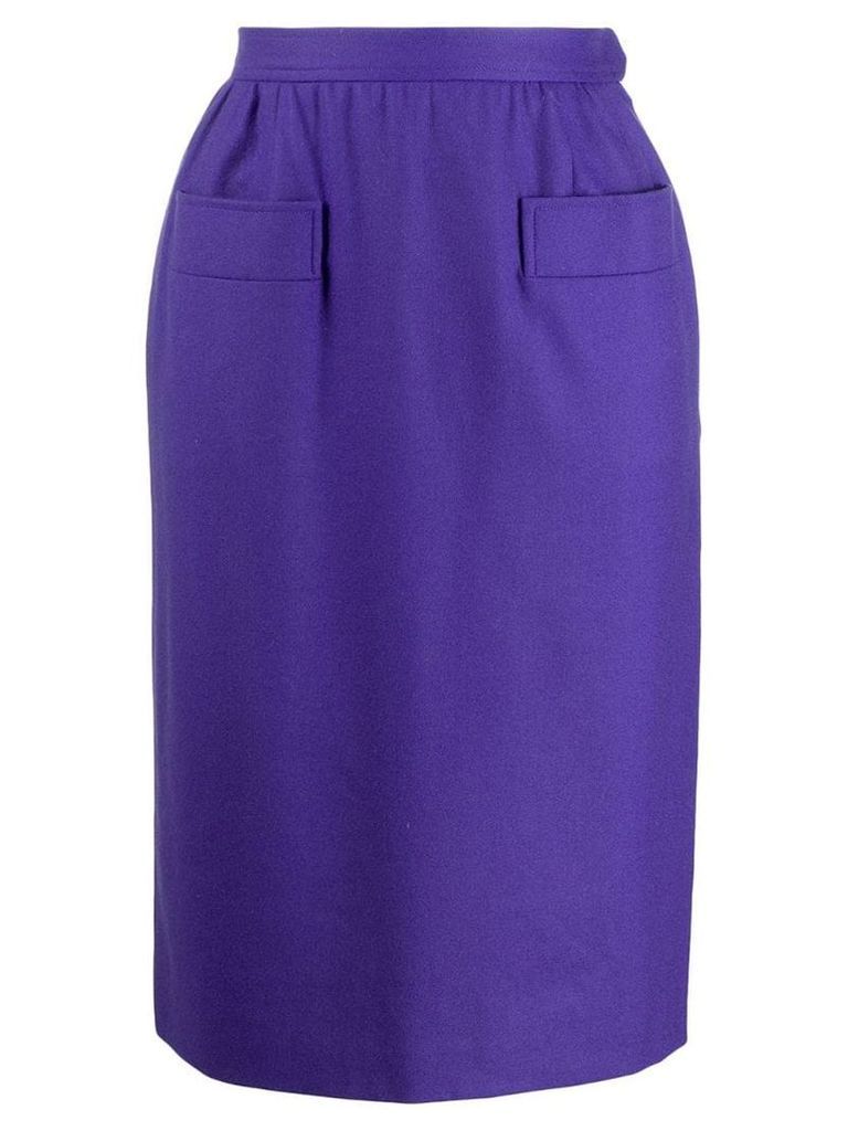 Yves Saint Laurent Pre-Owned 1980's tailored pencil skirt - Purple