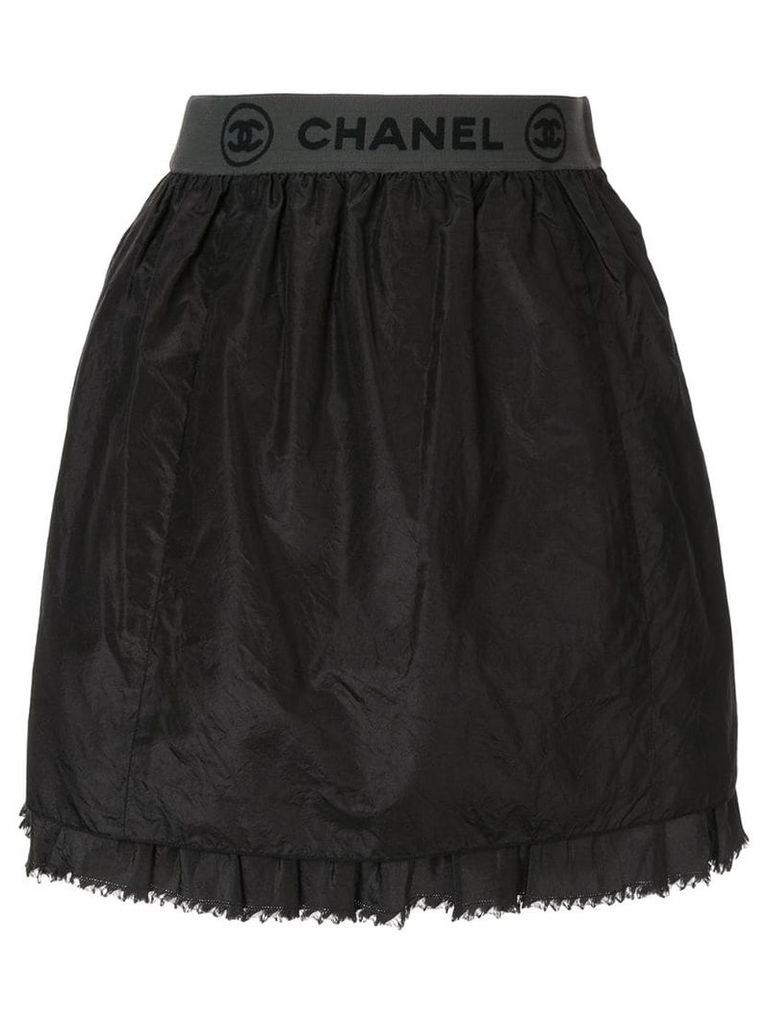 Chanel Pre-Owned sport line CC frilled skirt - Black