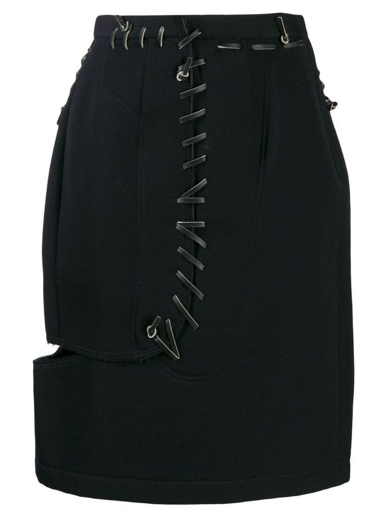 Comme Des Garçons Pre-Owned '1990s lace-up pencil skirt - Black