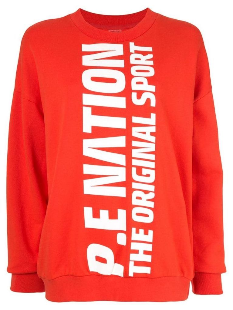 P.E Nation logo long-sleeve sweatshirt - Red