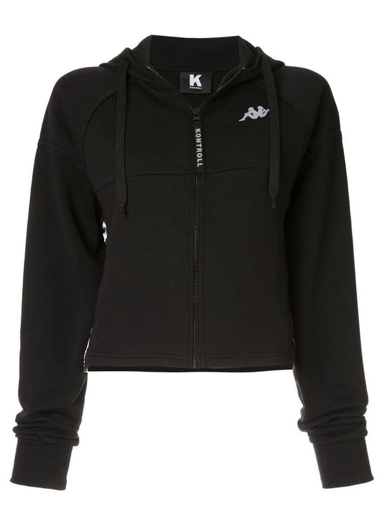 Kappa Kontroll zip front logo hoodie - Black
