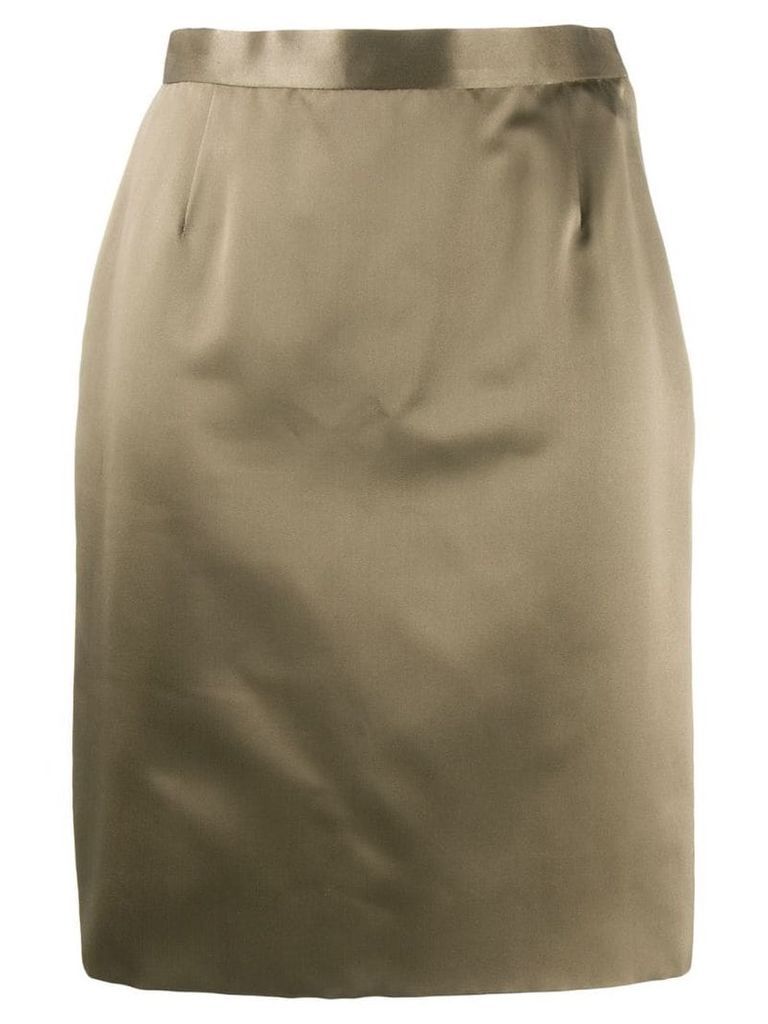 Yves Saint Laurent Pre-Owned 1980's straight skirt - Neutrals
