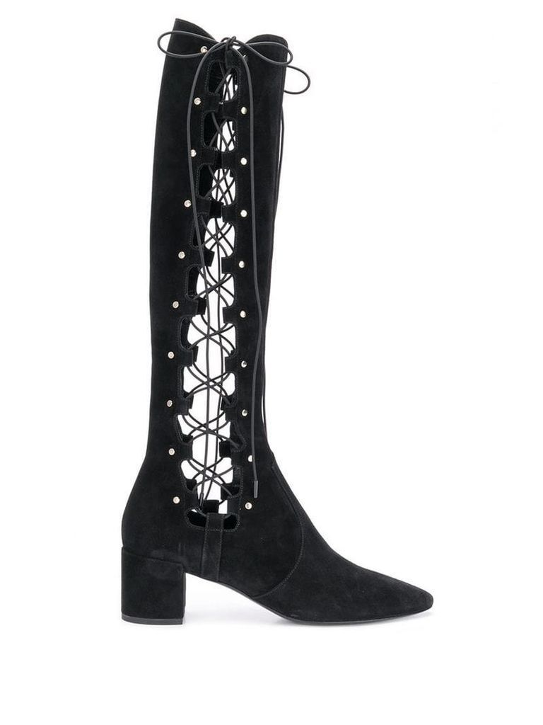 Saint Laurent lace-up side boots - Black