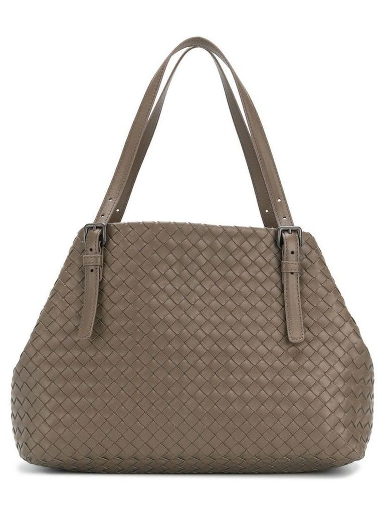 Bottega Veneta steel Intrecciato nappa medium cesta bag - Grey