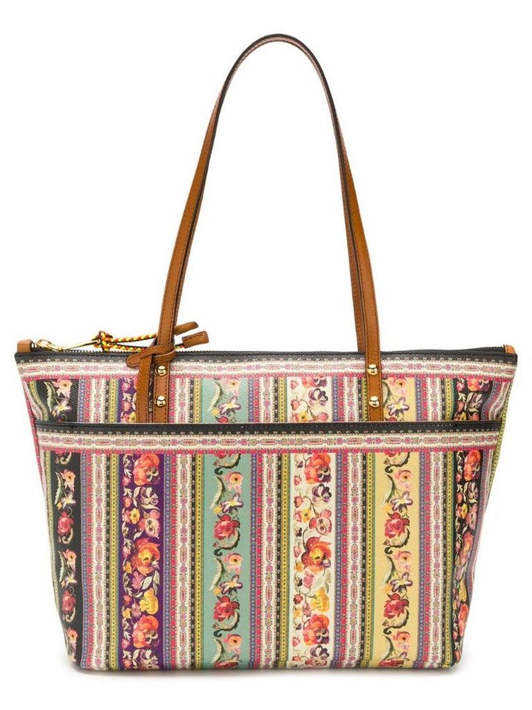 Etro Floral Folk-Print shopper bag - Multicolour
