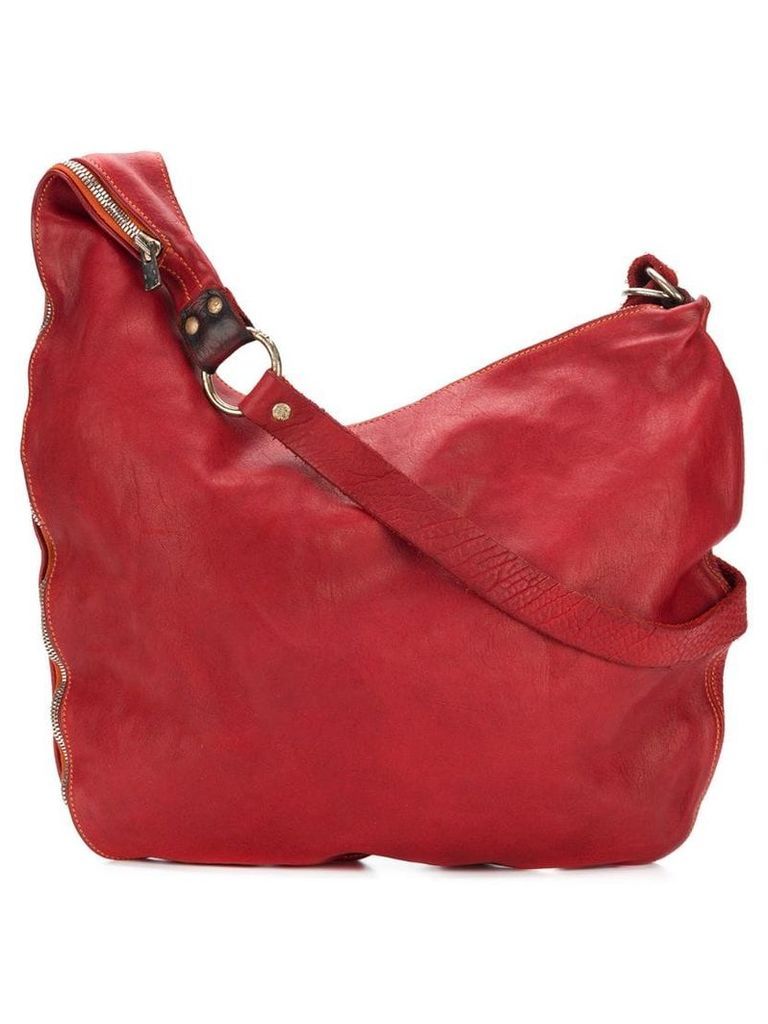 Guidi large zipped crossbody bag - Red