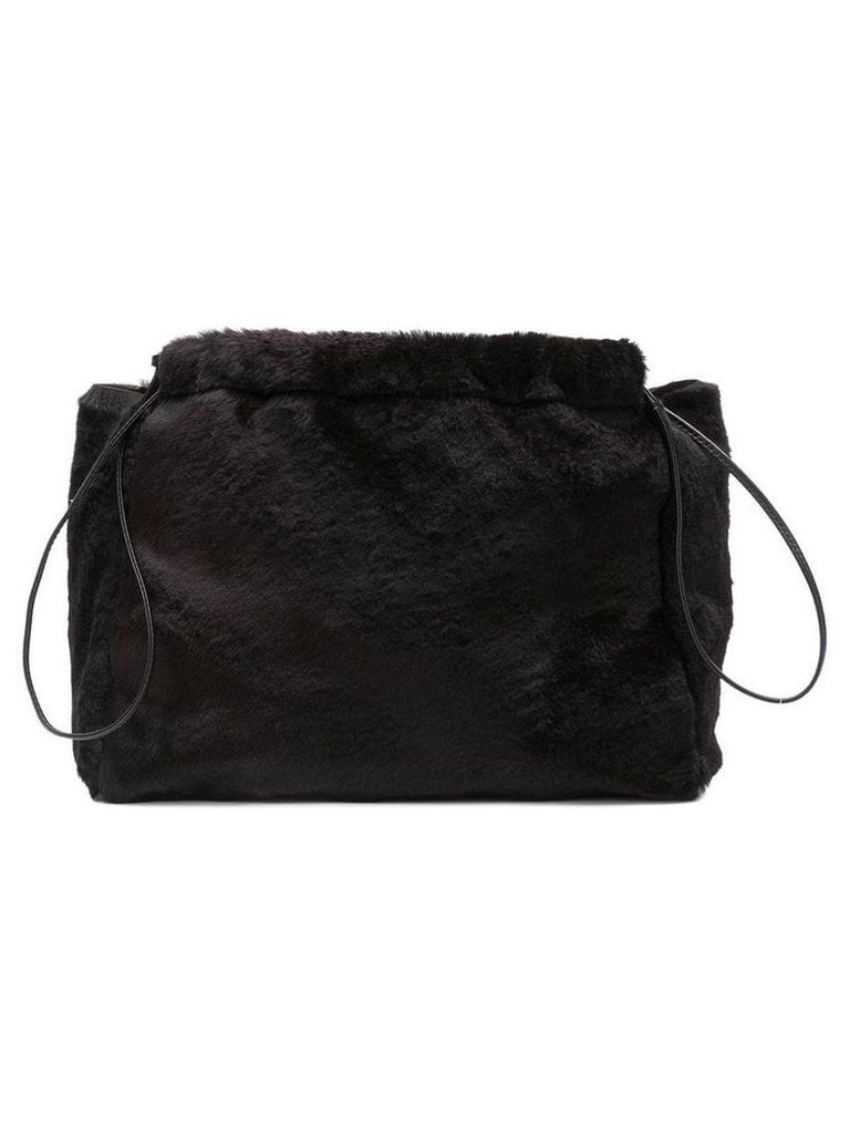 Jil Sander faux fur clutch bag - Black