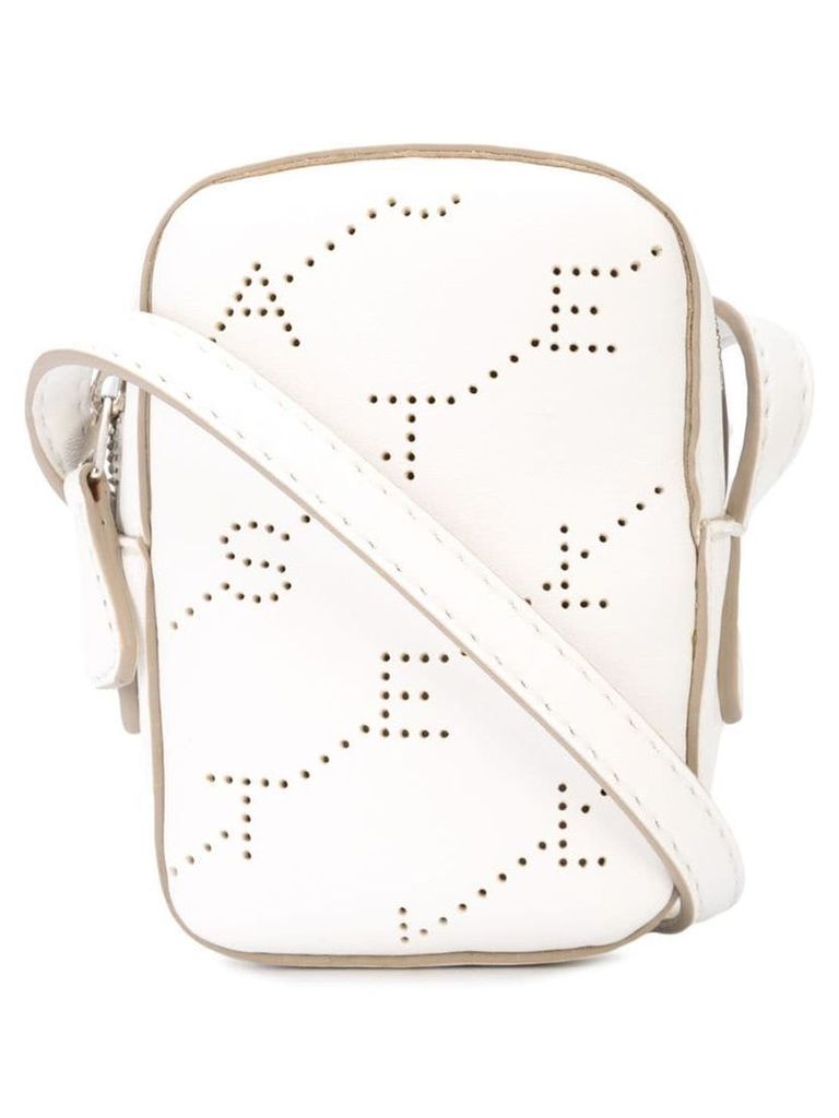 Stella McCartney perforated logo shoulder bag - White