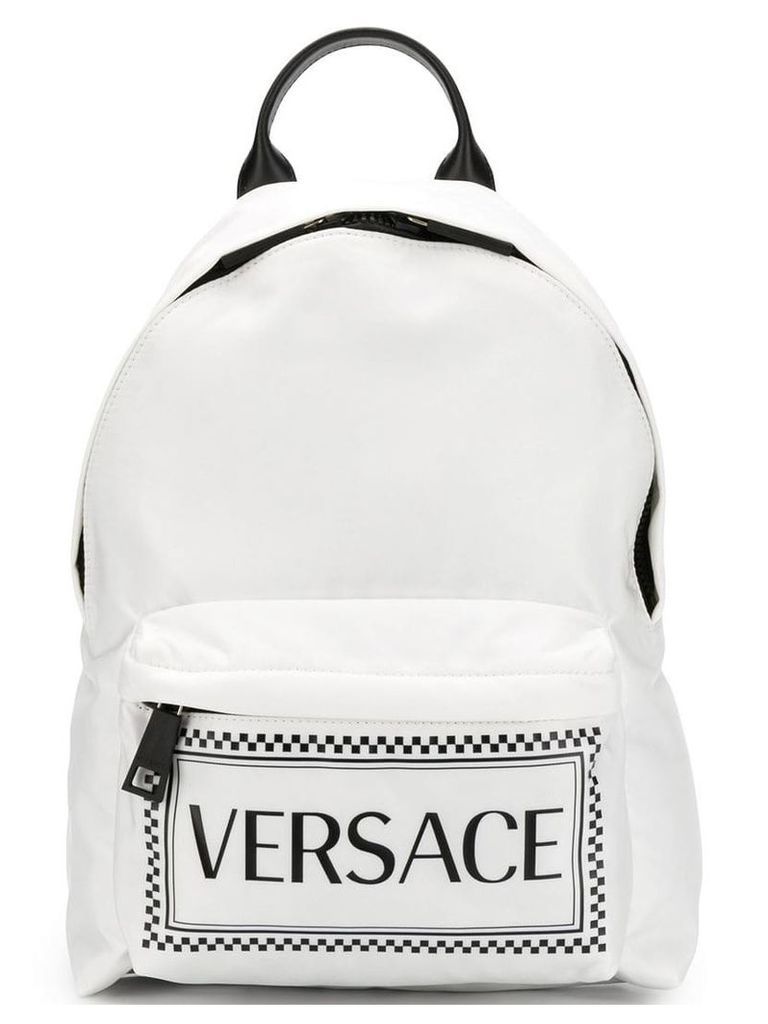 Versace printed classic backpack - White