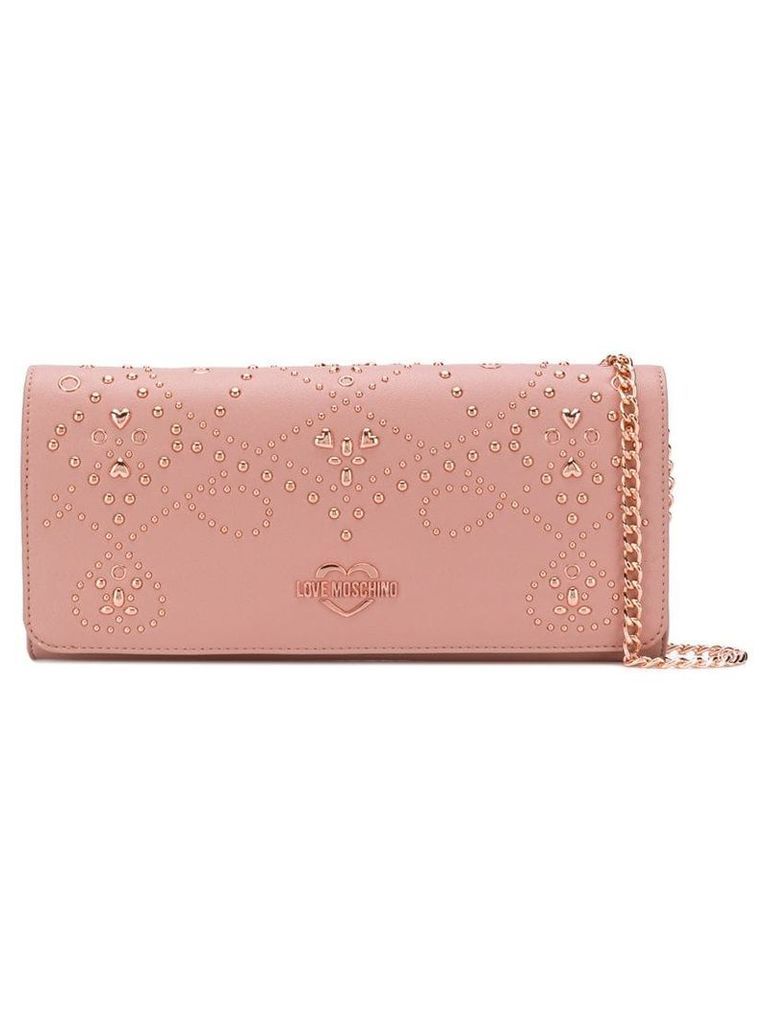Love Moschino embellished clutch bag - Pink