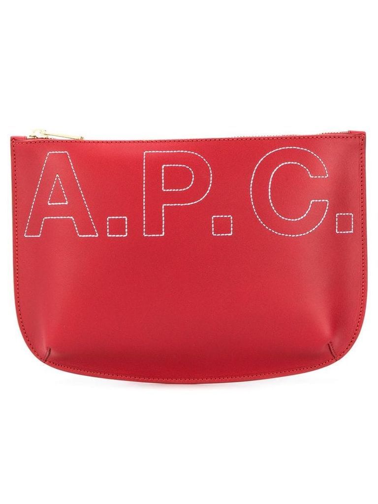 A.P.C. logo embroidered clutch