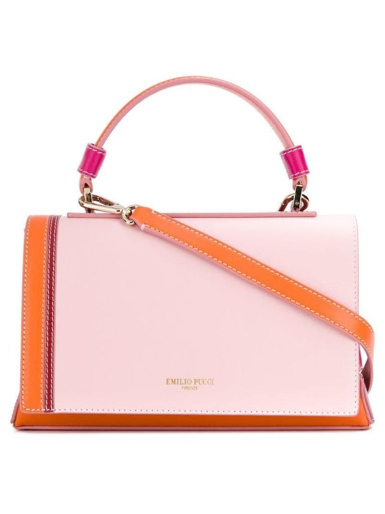 Emilio Pucci blockcolour flap tote bag - Pink