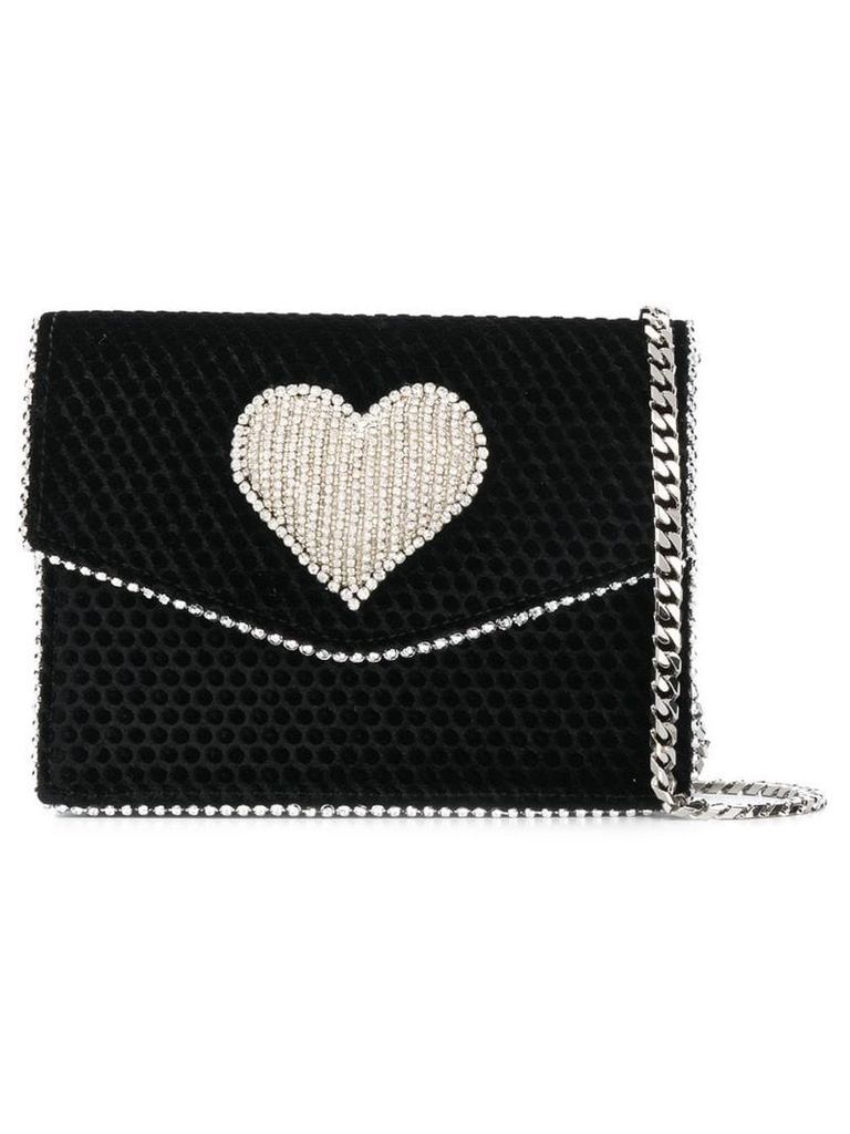 Les Petits Joueurs embellished heart crossbody bag - Black