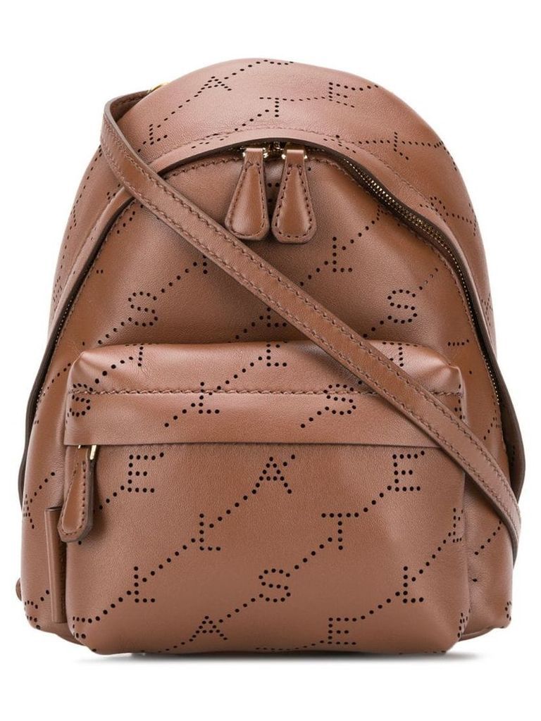 Stella McCartney logo mini backpack - Brown
